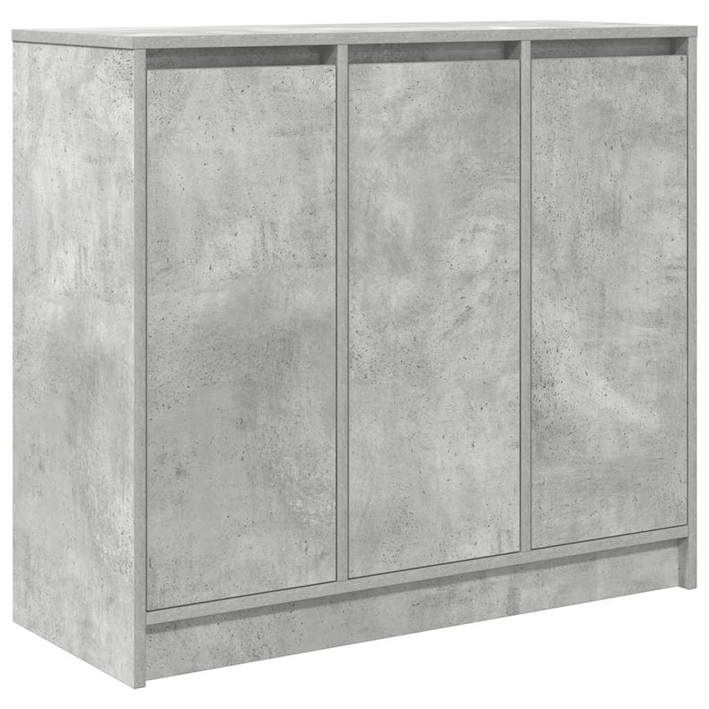 betonszürke szerelt fa tálalószekrény 85x34x76 cm