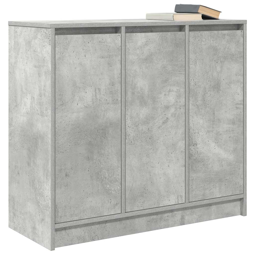 betonszürke szerelt fa tálalószekrény 85x34x76 cm