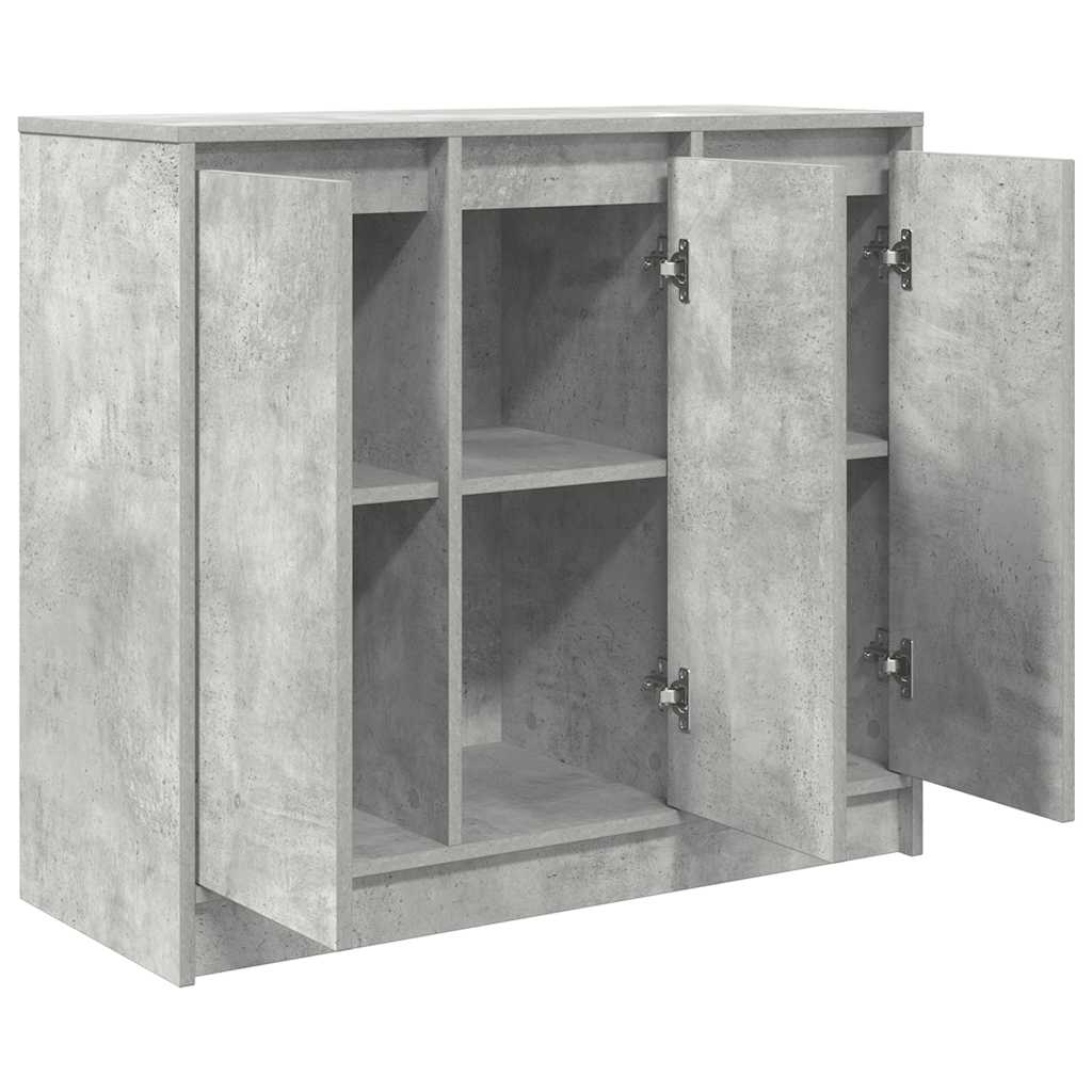 betonszürke szerelt fa tálalószekrény 85x34x76 cm