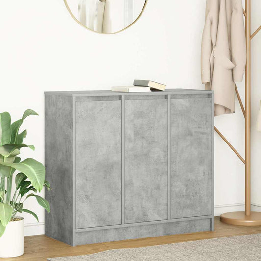 betonszürke szerelt fa tálalószekrény 85x34x76 cm
