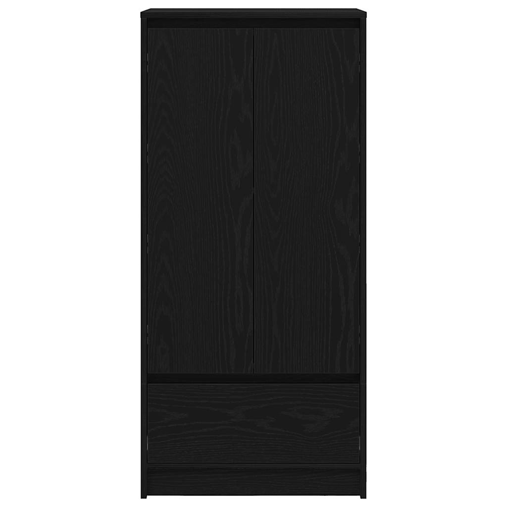 fekete tölgy szerelt fa szekrény fiókkal 55,5x34x119,5 cm