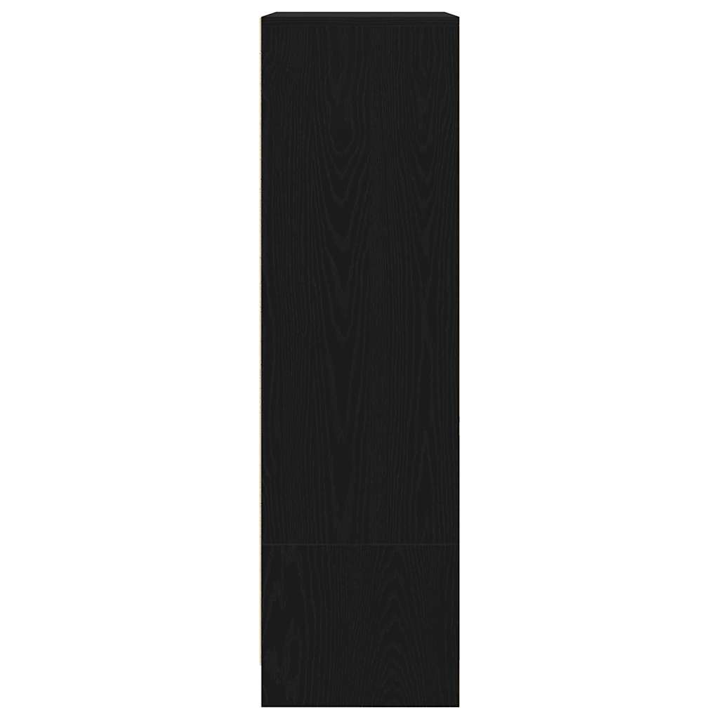 fekete tölgy szerelt fa szekrény fiókkal 55,5x34x119,5 cm