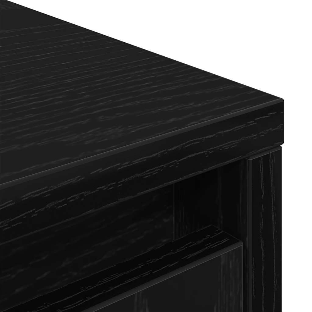 fekete tölgy szerelt fa szekrény fiókkal 55,5x34x119,5 cm