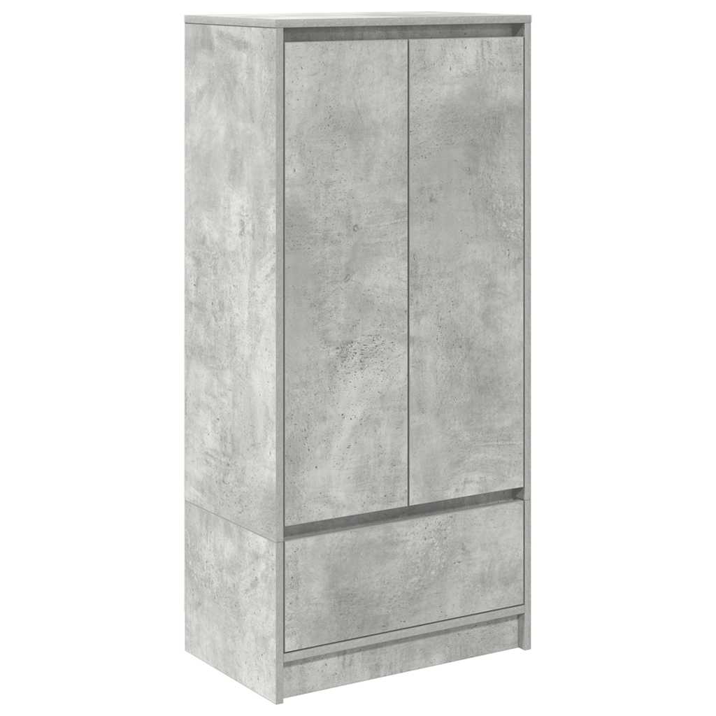 betonszürke szerelt fa szekrény fiókkal 55,5x34x119,5 cm