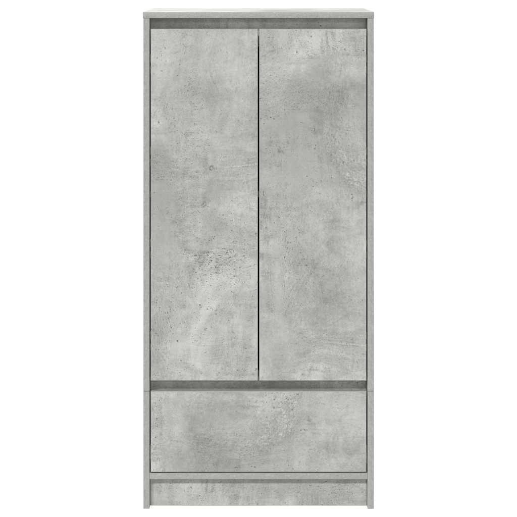 betonszürke szerelt fa szekrény fiókkal 55,5x34x119,5 cm
