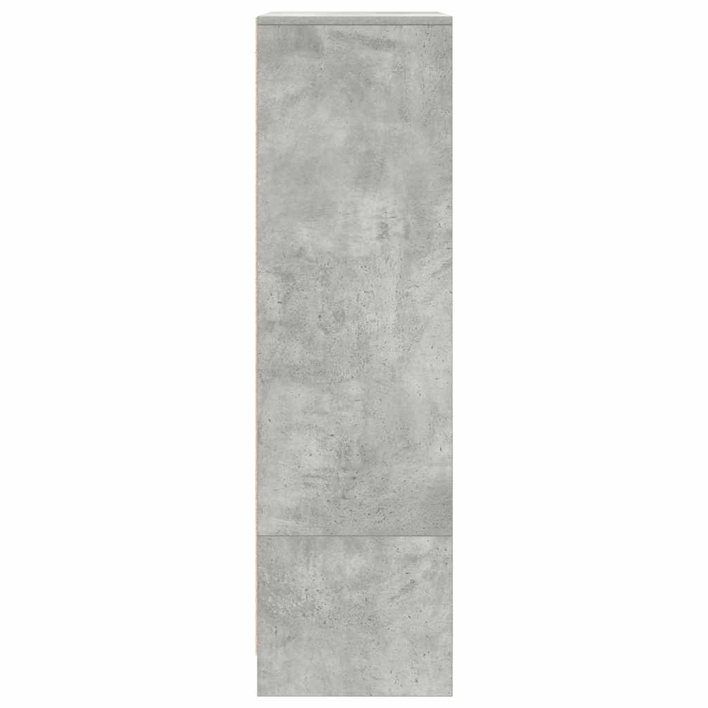 betonszürke szerelt fa szekrény fiókkal 55,5x34x119,5 cm