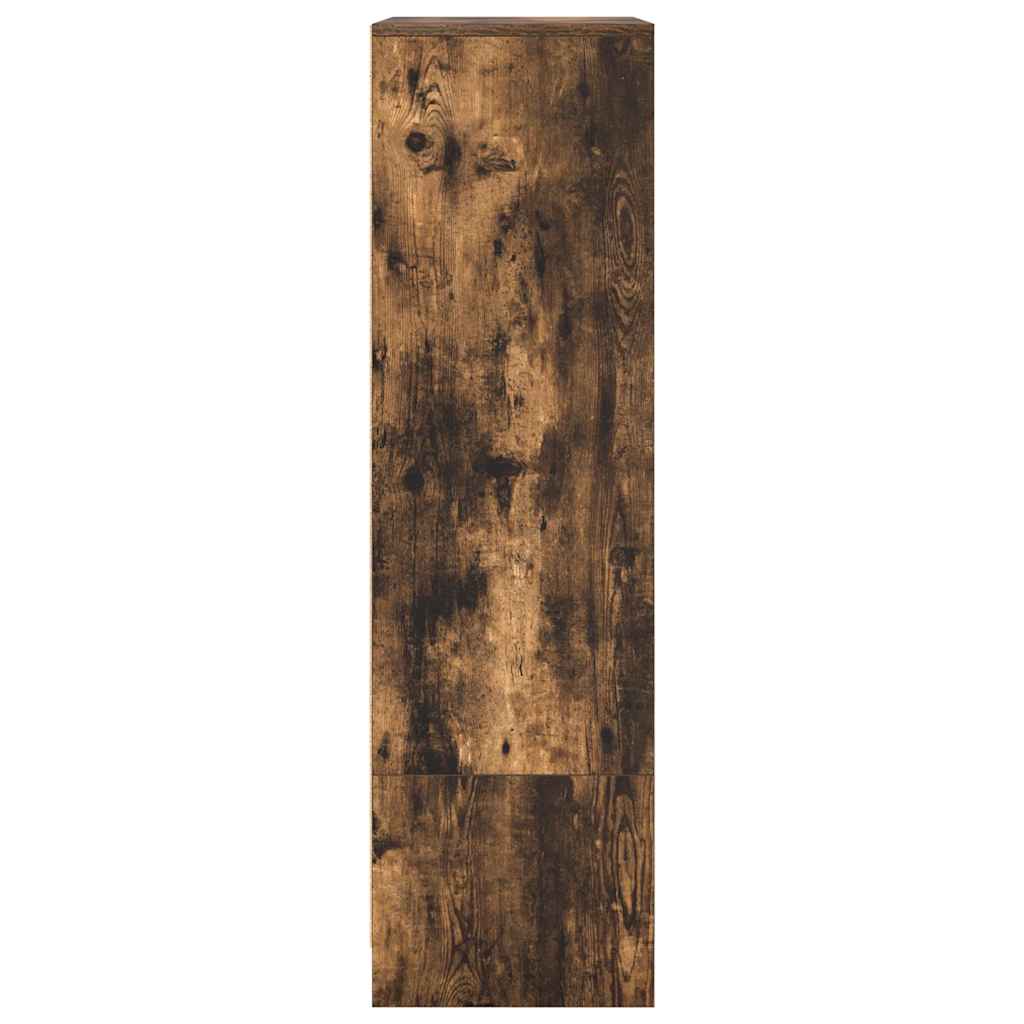 füstös tölgy színű szerelt fa szekrény fiókkal 55,5x34x119,5 cm