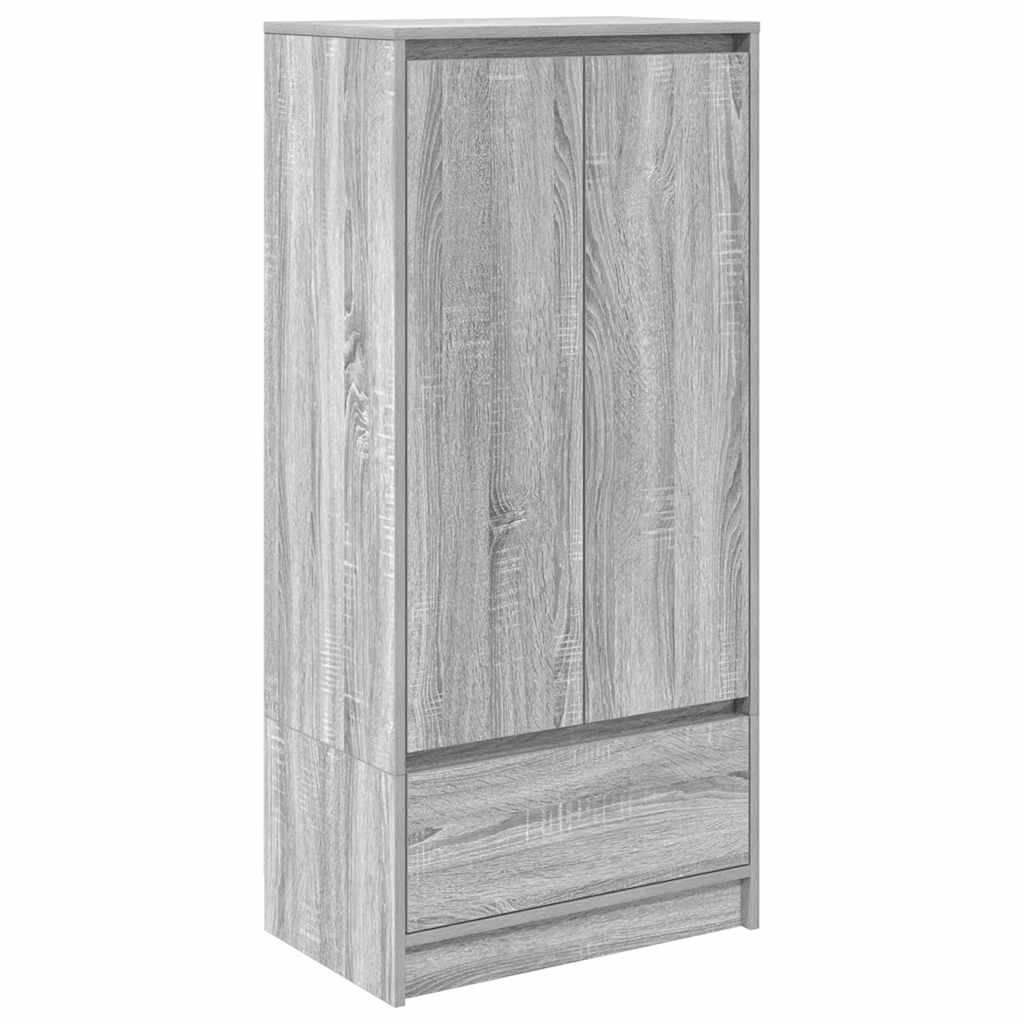 szürke sonoma szerelt fa szekrény fiókkal 55,5x34x119,5 cm