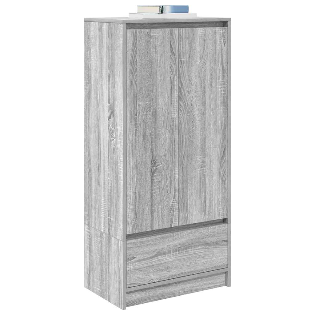szürke sonoma szerelt fa szekrény fiókkal 55,5x34x119,5 cm