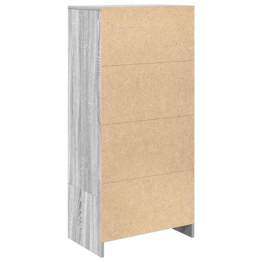 szürke sonoma szerelt fa szekrény fiókkal 55,5x34x119,5 cm
