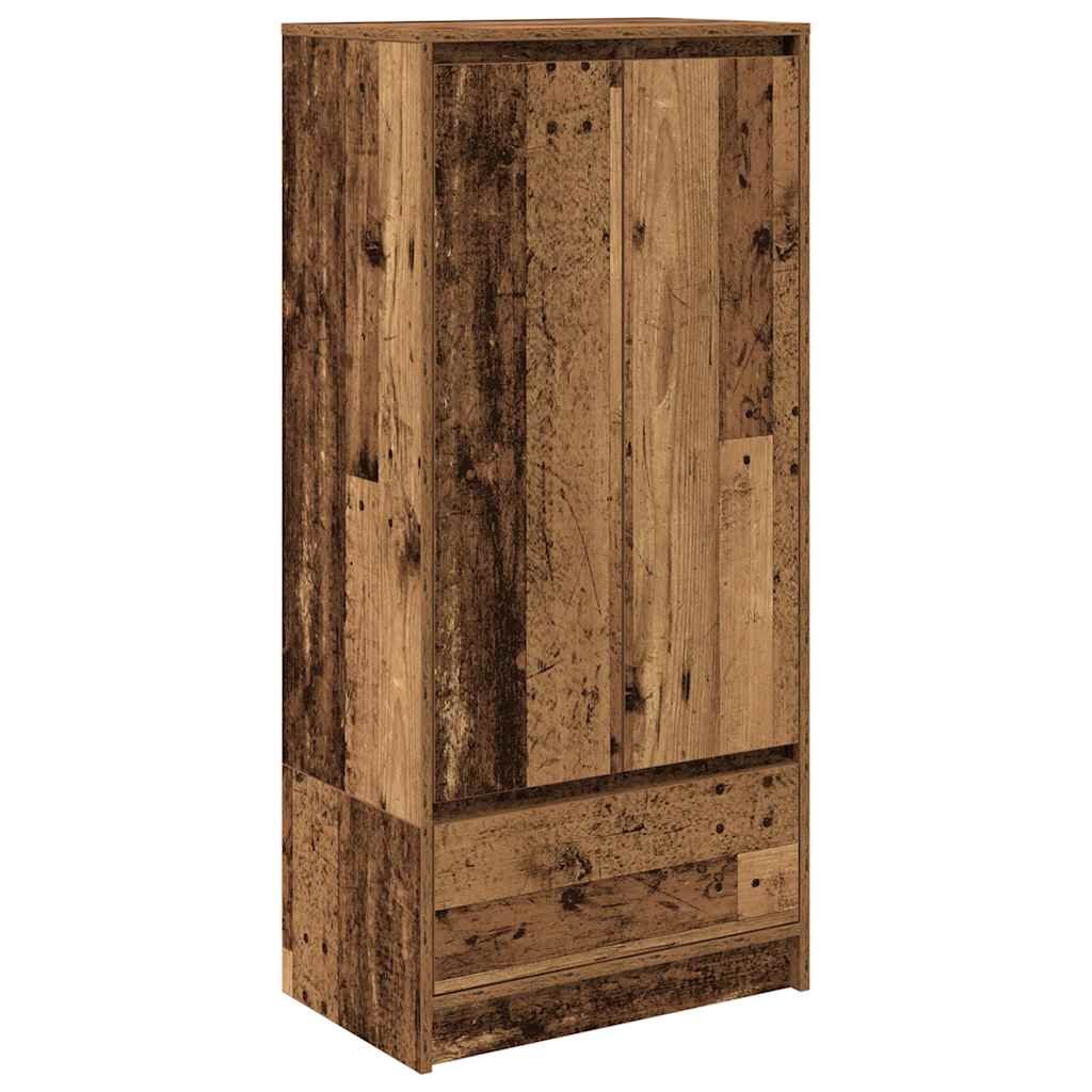 antik fa szerelt fa szekrény fiókkal 55,5x34x119,5 cm