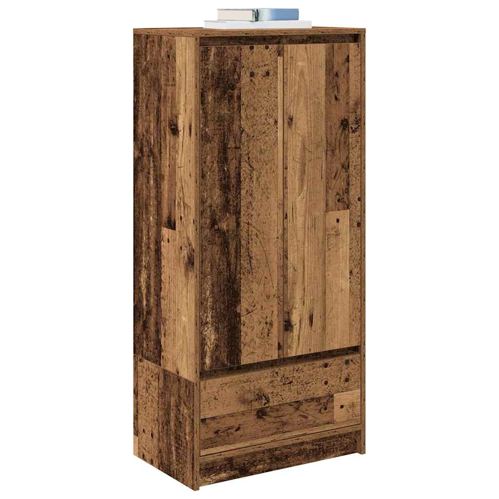antik fa szerelt fa szekrény fiókkal 55,5x34x119,5 cm
