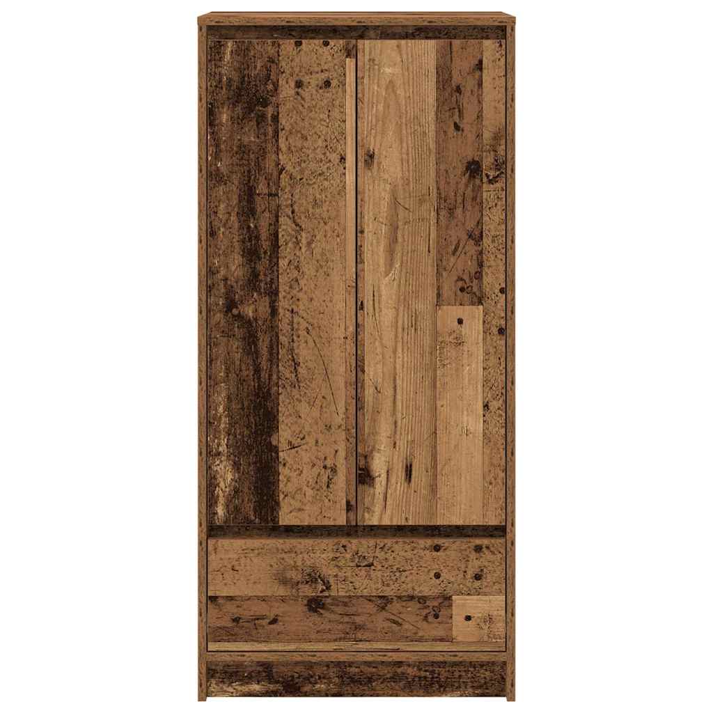 antik fa szerelt fa szekrény fiókkal 55,5x34x119,5 cm