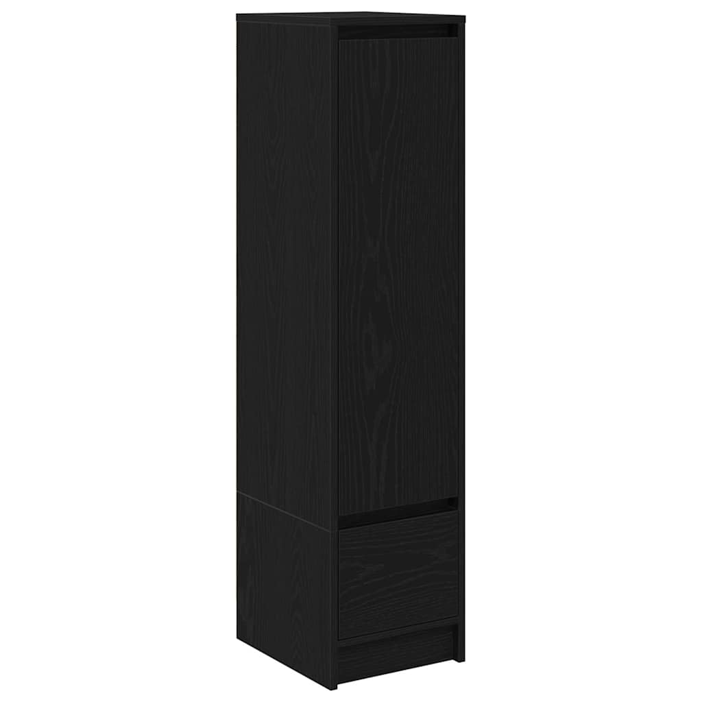 fekete tölgy szerelt fa magasszekrény 29,5x34x119,5 cm