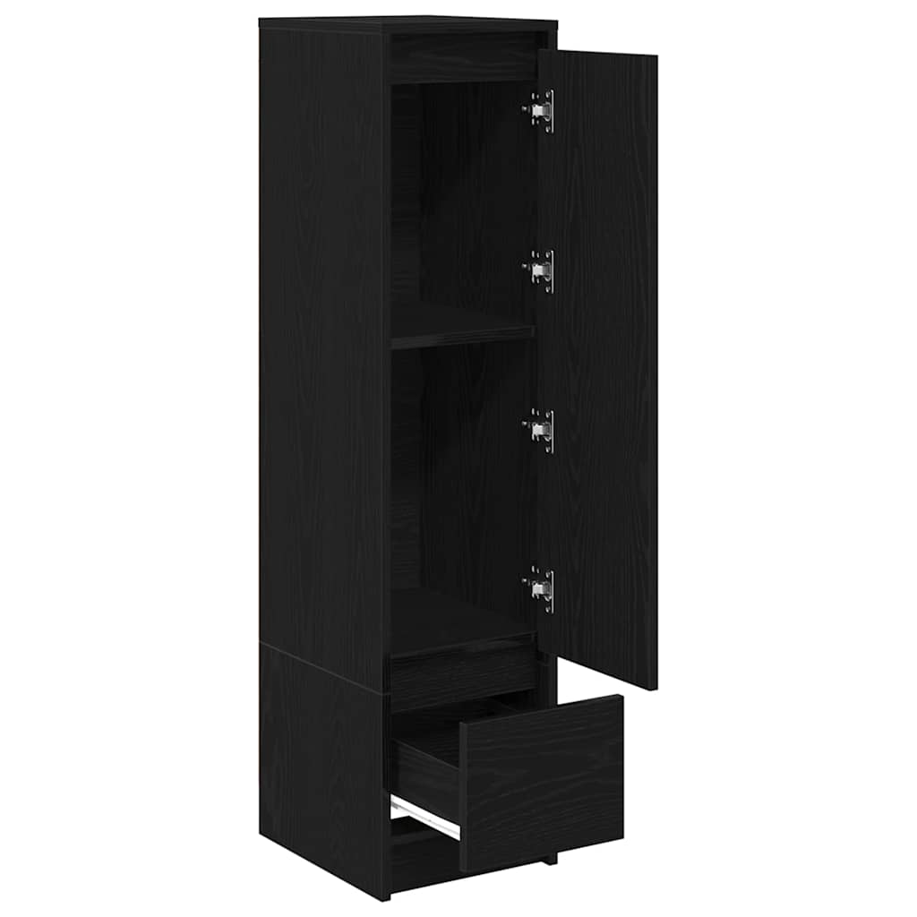 fekete tölgy szerelt fa magasszekrény 29,5x34x119,5 cm
