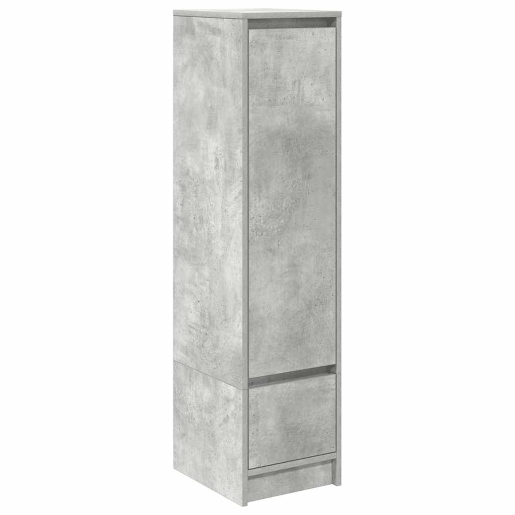 betonszürke szerelt fa magasszekrény 29,5x34x119,5 cm