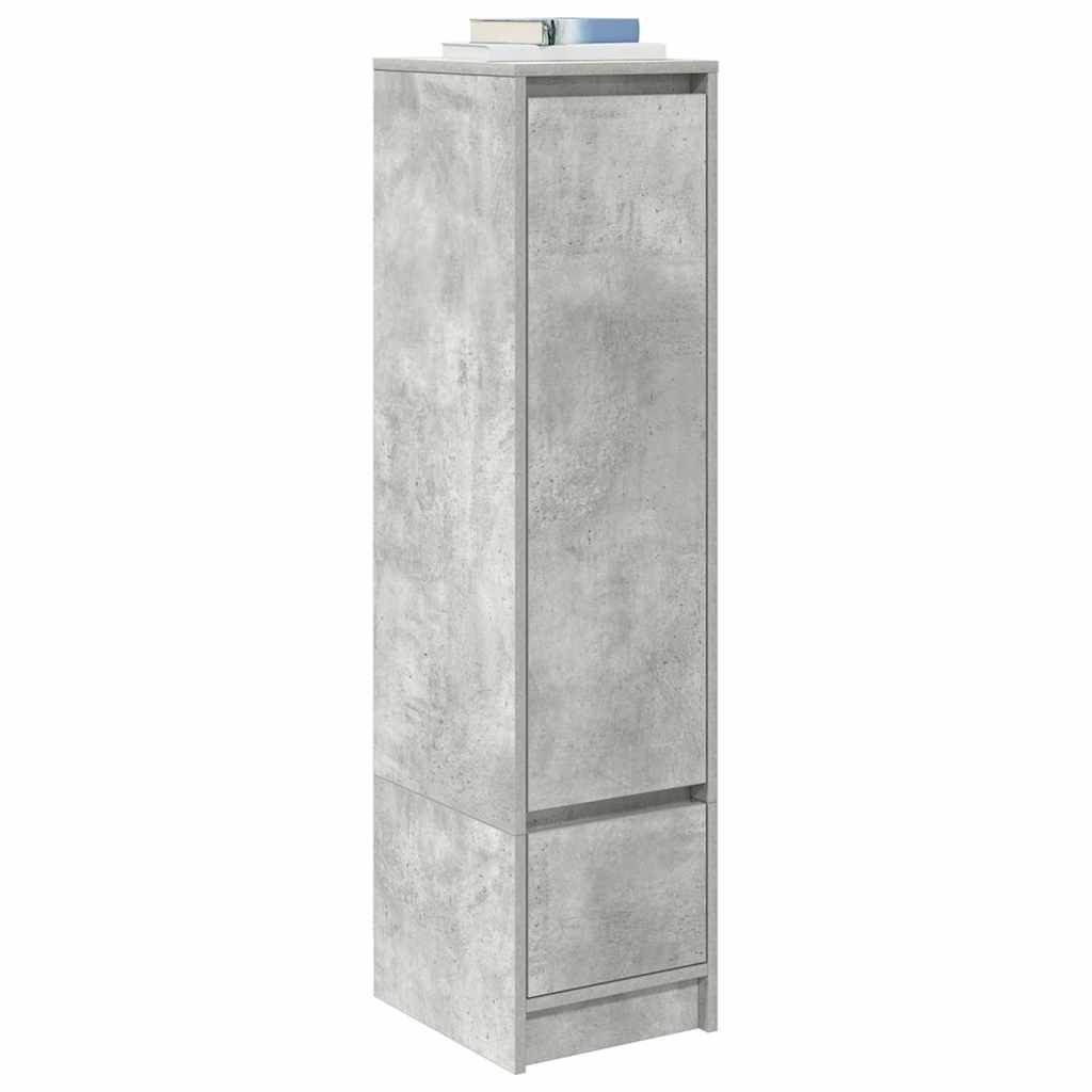 betonszürke szerelt fa magasszekrény 29,5x34x119,5 cm