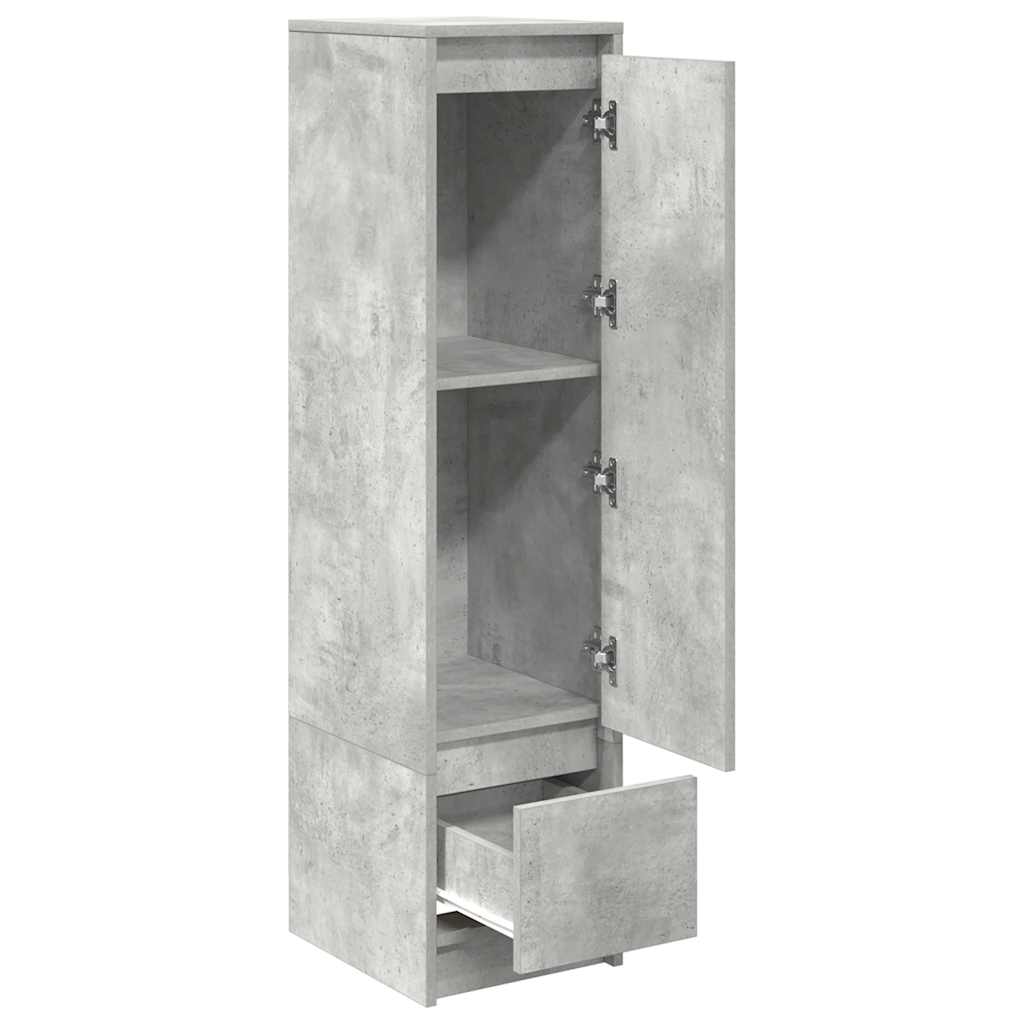 betonszürke szerelt fa magasszekrény 29,5x34x119,5 cm