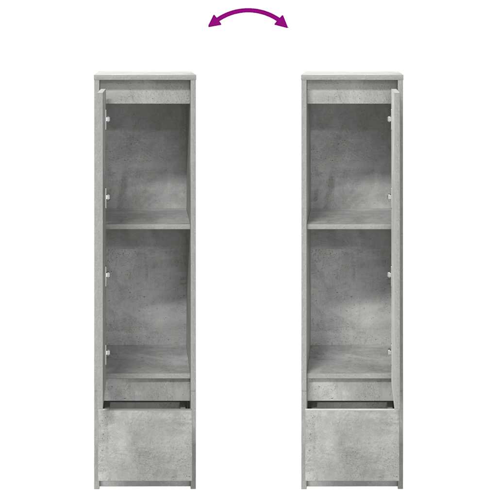 betonszürke szerelt fa magasszekrény 29,5x34x119,5 cm