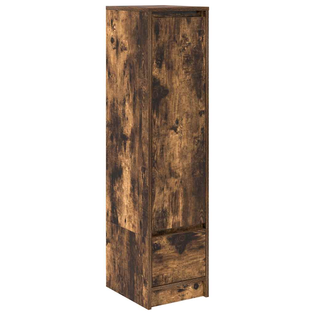 füstölt tölgy szerelt fa magasszekrény 29,5x34x119,5 cm