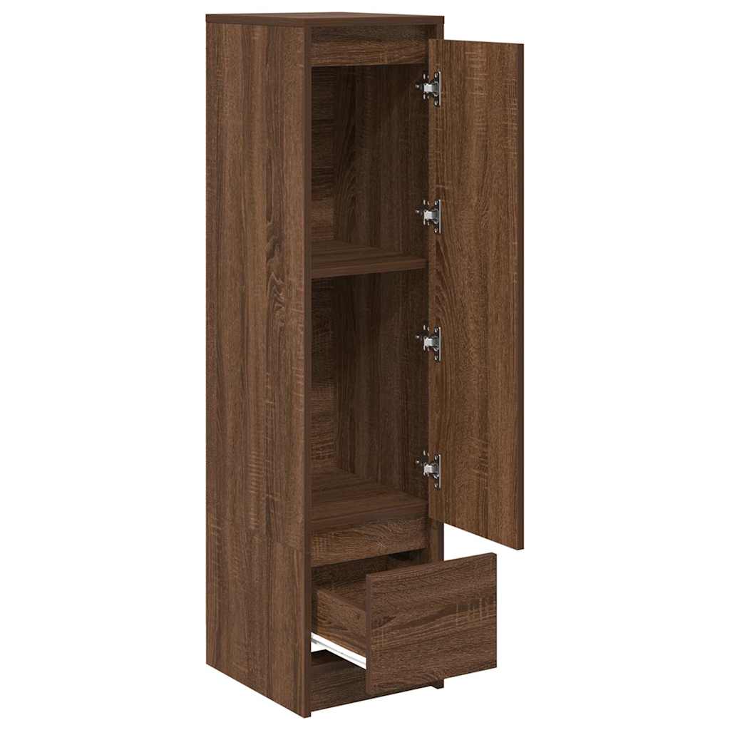 barna tölgy szerelt fa magasszekrény 29,5x34x119,5 cm