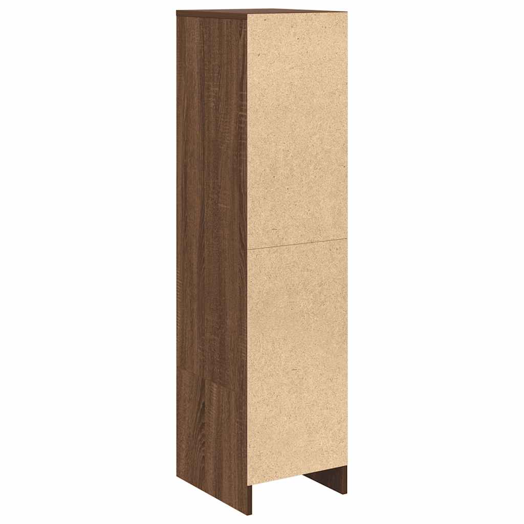 barna tölgy szerelt fa magasszekrény 29,5x34x119,5 cm