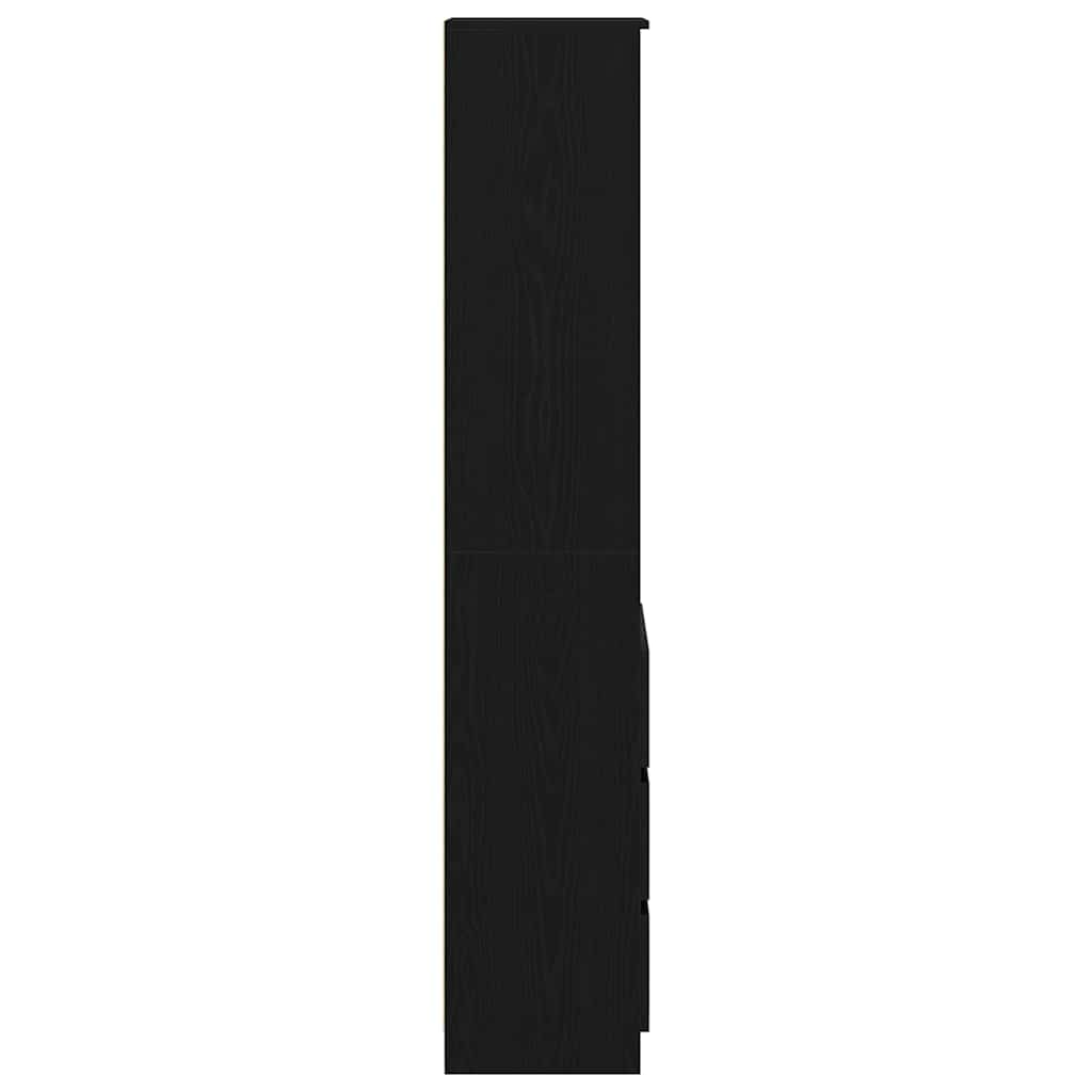 fekete tölgy szerelt fa magasszekrény 37,5x35x180 cm
