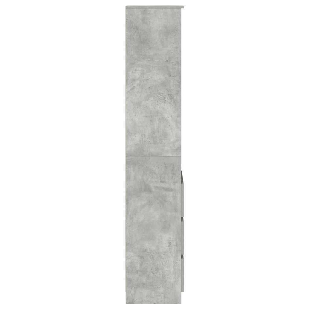 betonszürke szerelt fa magasszekrény 37,5x35x180 cm