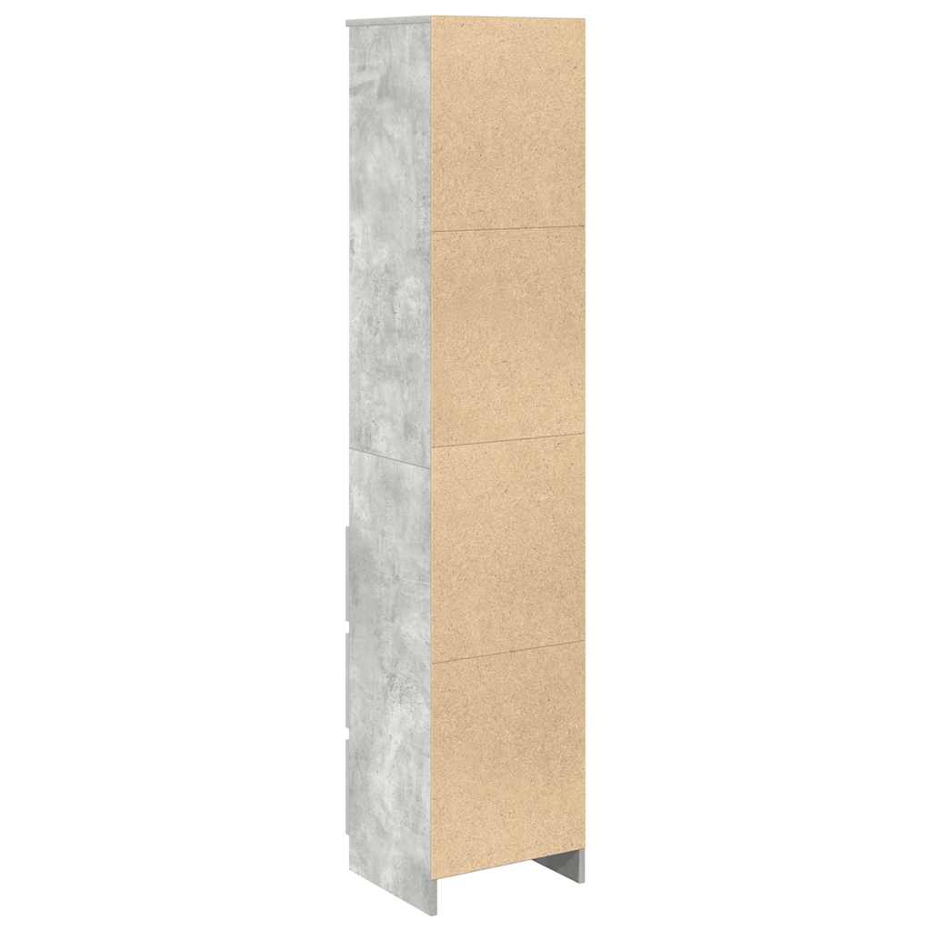 betonszürke szerelt fa magasszekrény 37,5x35x180 cm