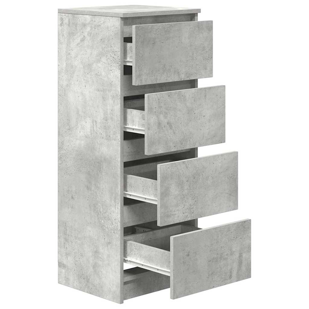 betonszürke szerelt fa tálalószekrény 37,5x35x99 cm