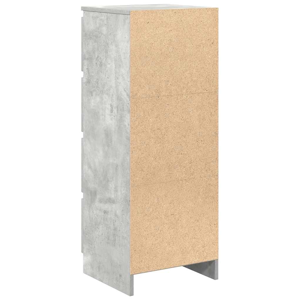 betonszürke szerelt fa tálalószekrény 37,5x35x99 cm