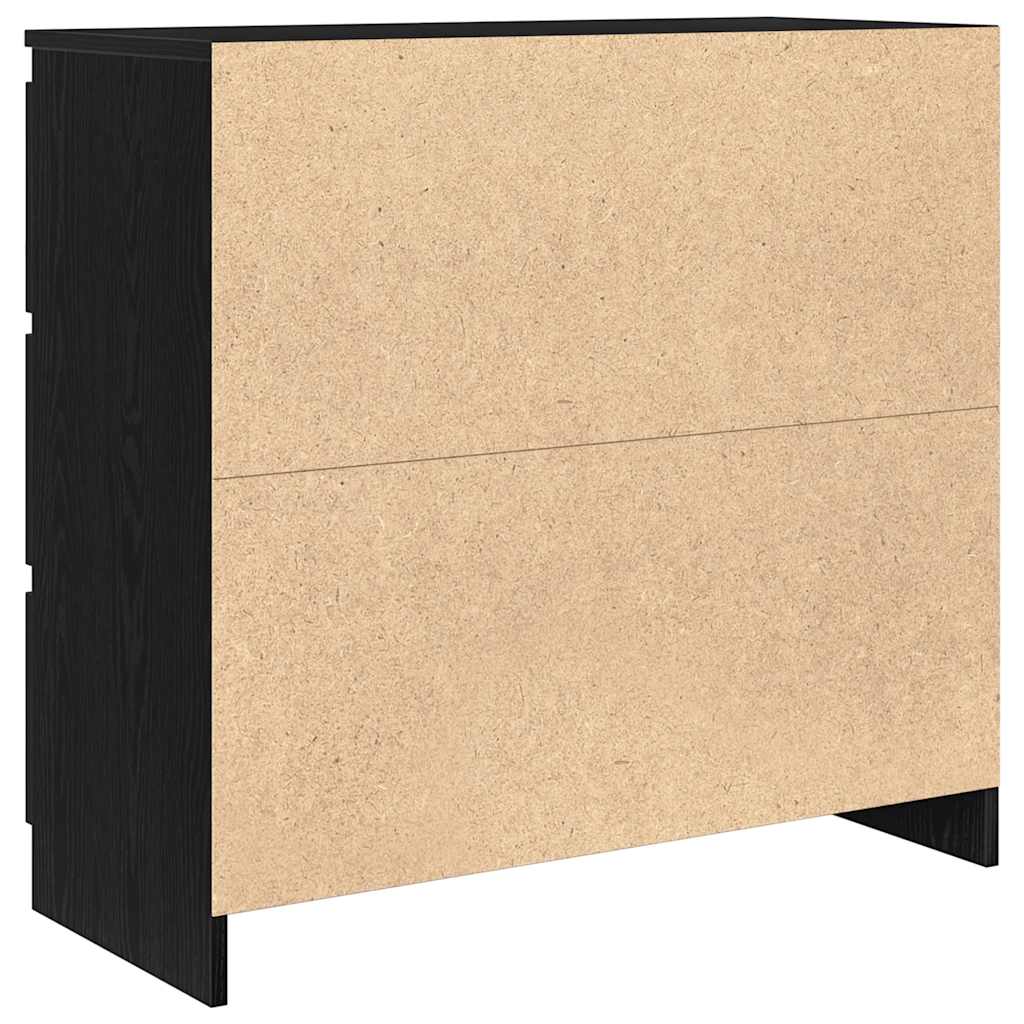 fekete tölgy szerelt fa tálalószekrény 80x35x76 cm