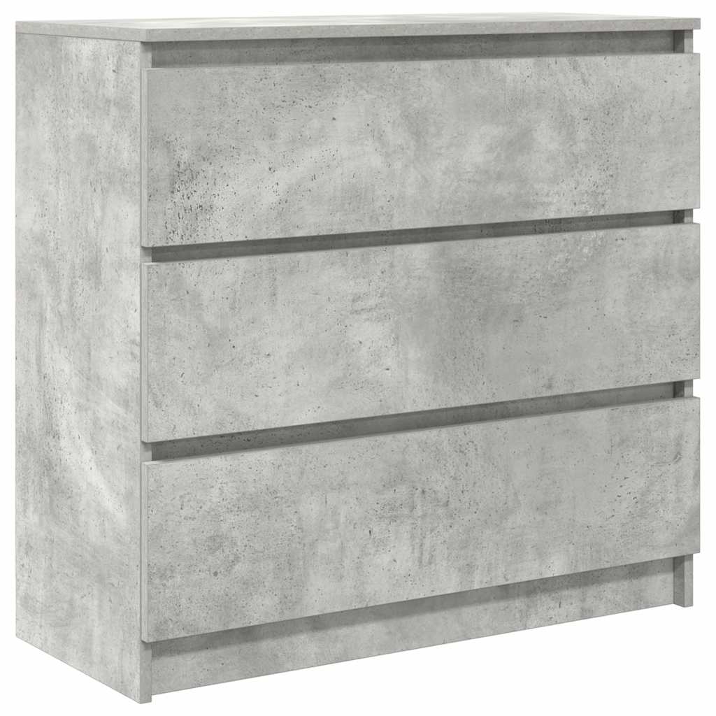 betonszürke szerelt fa tálalószekrény 80x35x76 cm