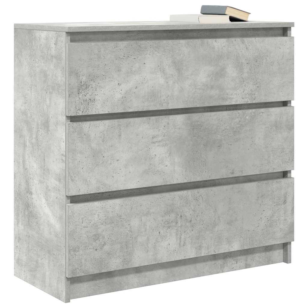 betonszürke szerelt fa tálalószekrény 80x35x76 cm