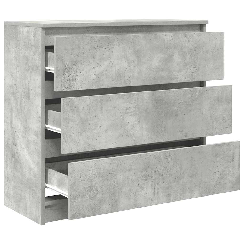 betonszürke szerelt fa tálalószekrény 80x35x76 cm