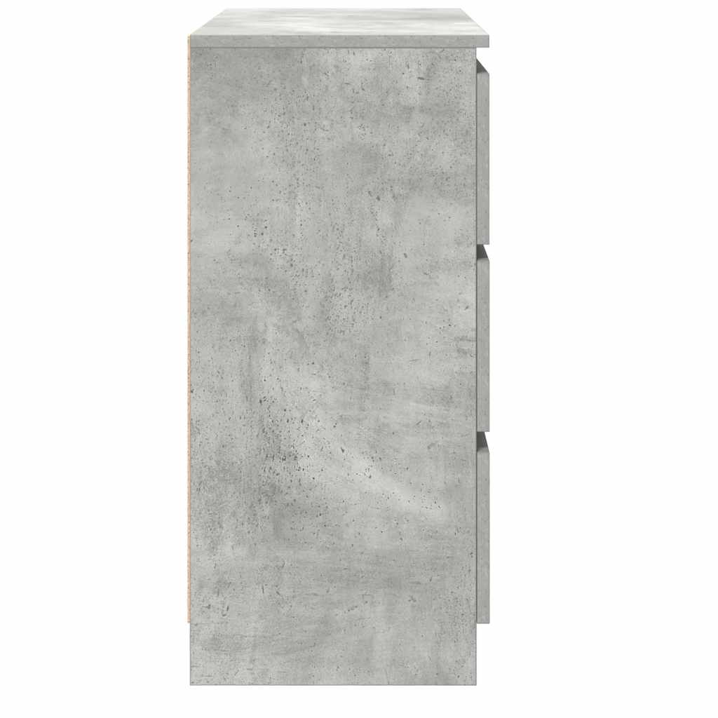 betonszürke szerelt fa tálalószekrény 80x35x76 cm