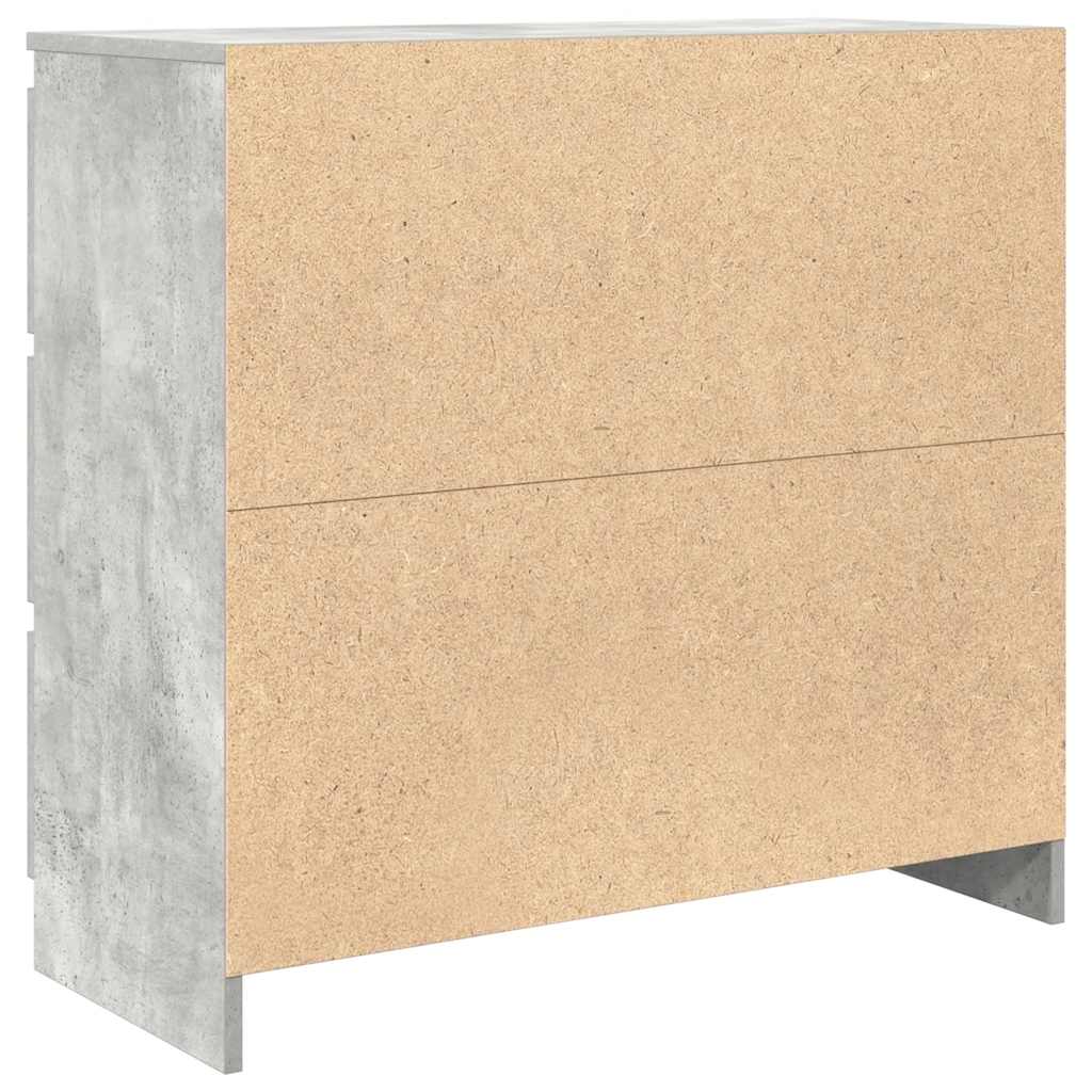 betonszürke szerelt fa tálalószekrény 80x35x76 cm