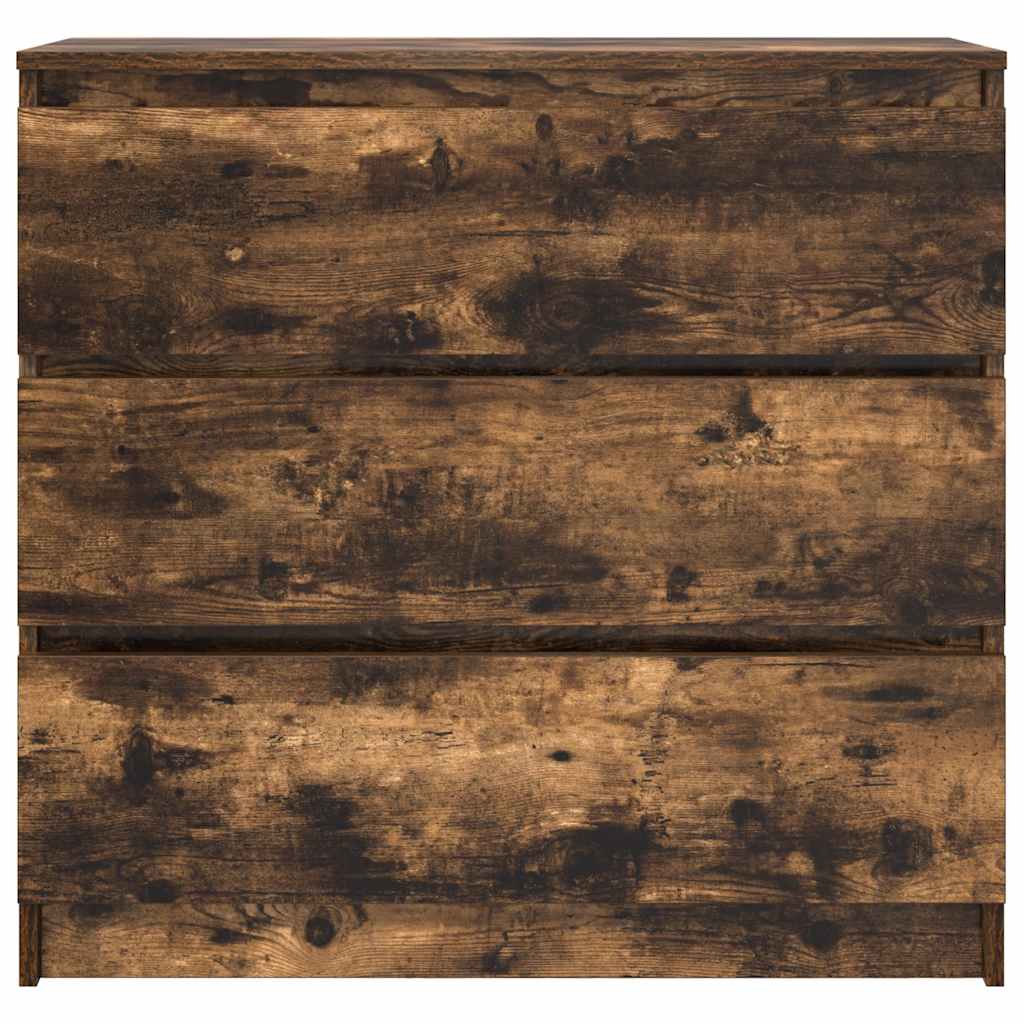 füstös tölgy színű szerelt fa tálalószekrény 80x35x76 cm