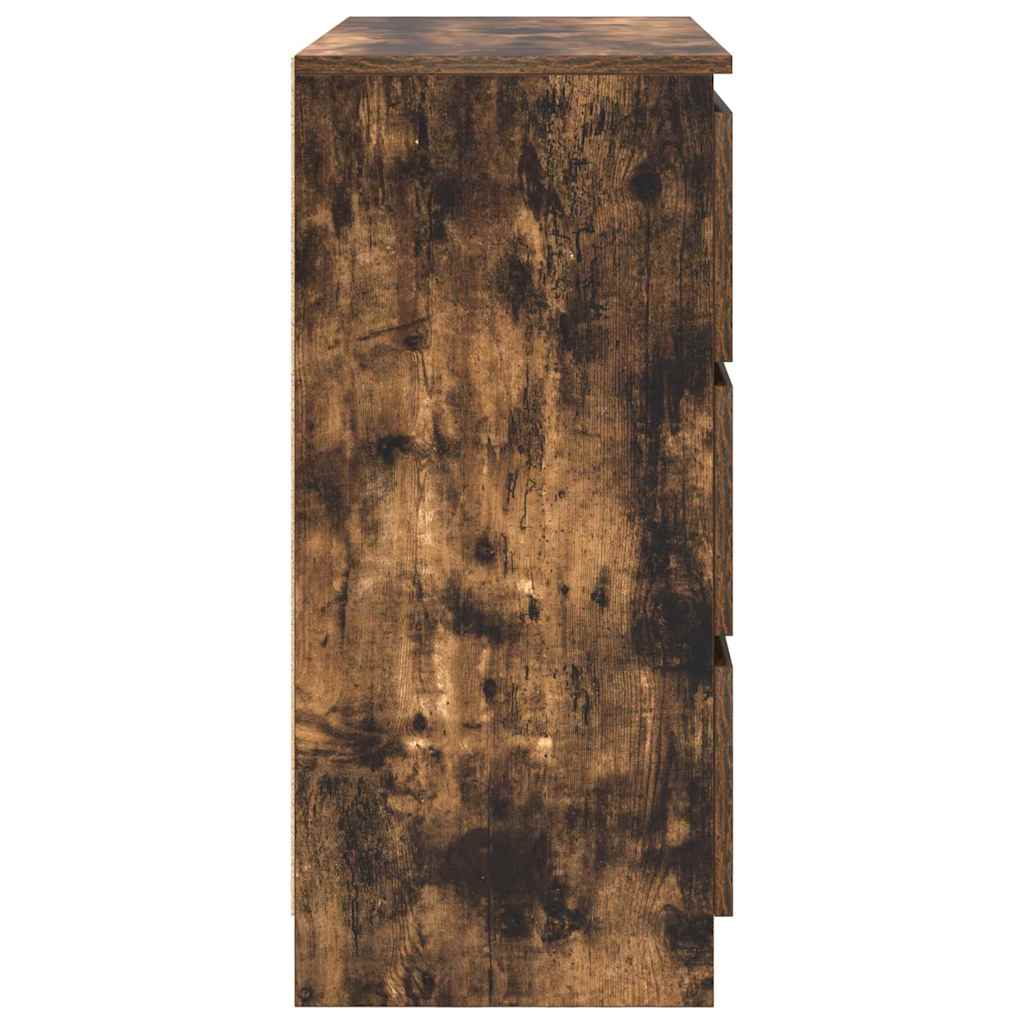 füstös tölgy színű szerelt fa tálalószekrény 80x35x76 cm