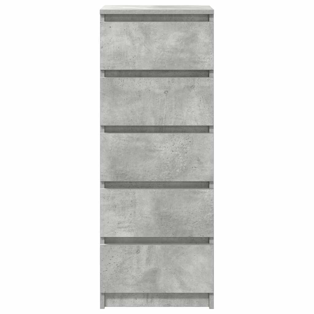 betonszürke szerelt fa tálalószekrény fiókos 37,5x35x99 cm