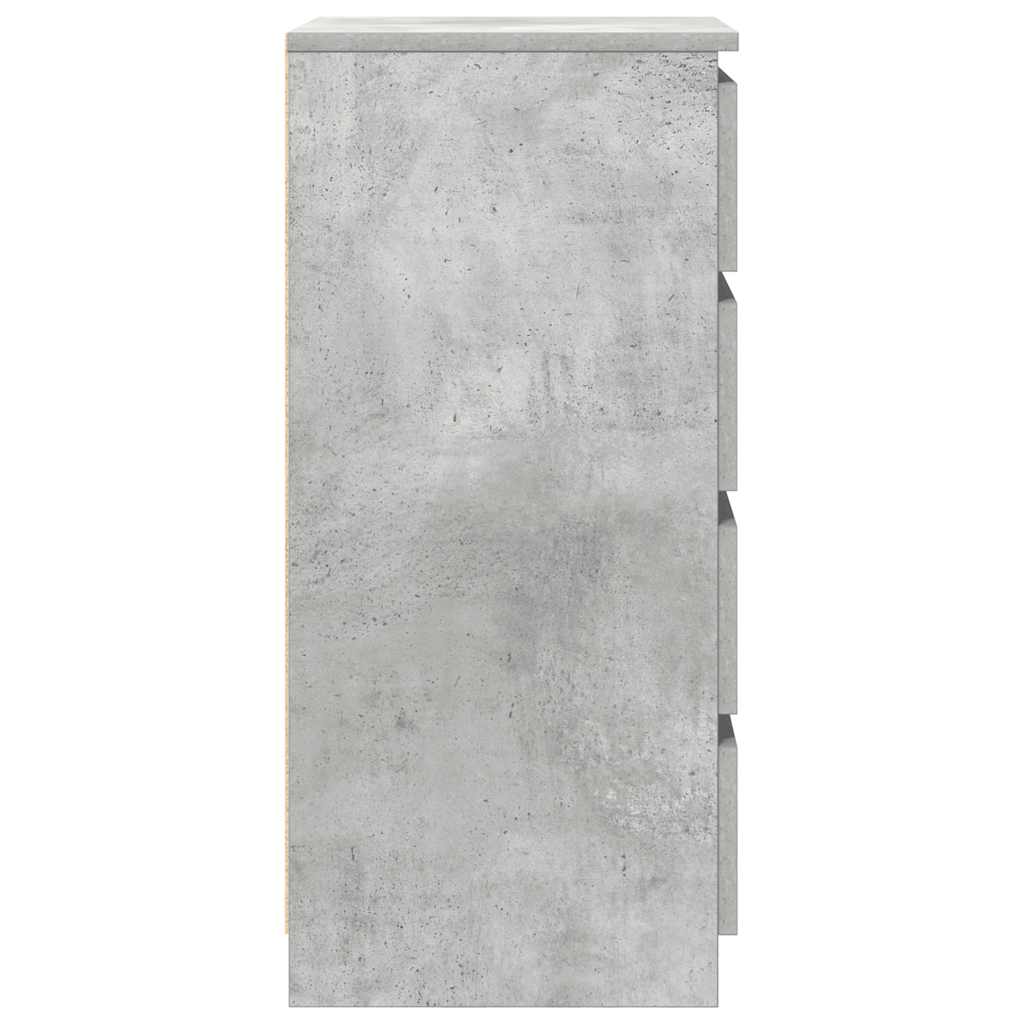 betonszürke szerelt fa tálalószekrény fiókos 37,5x35x99 cm