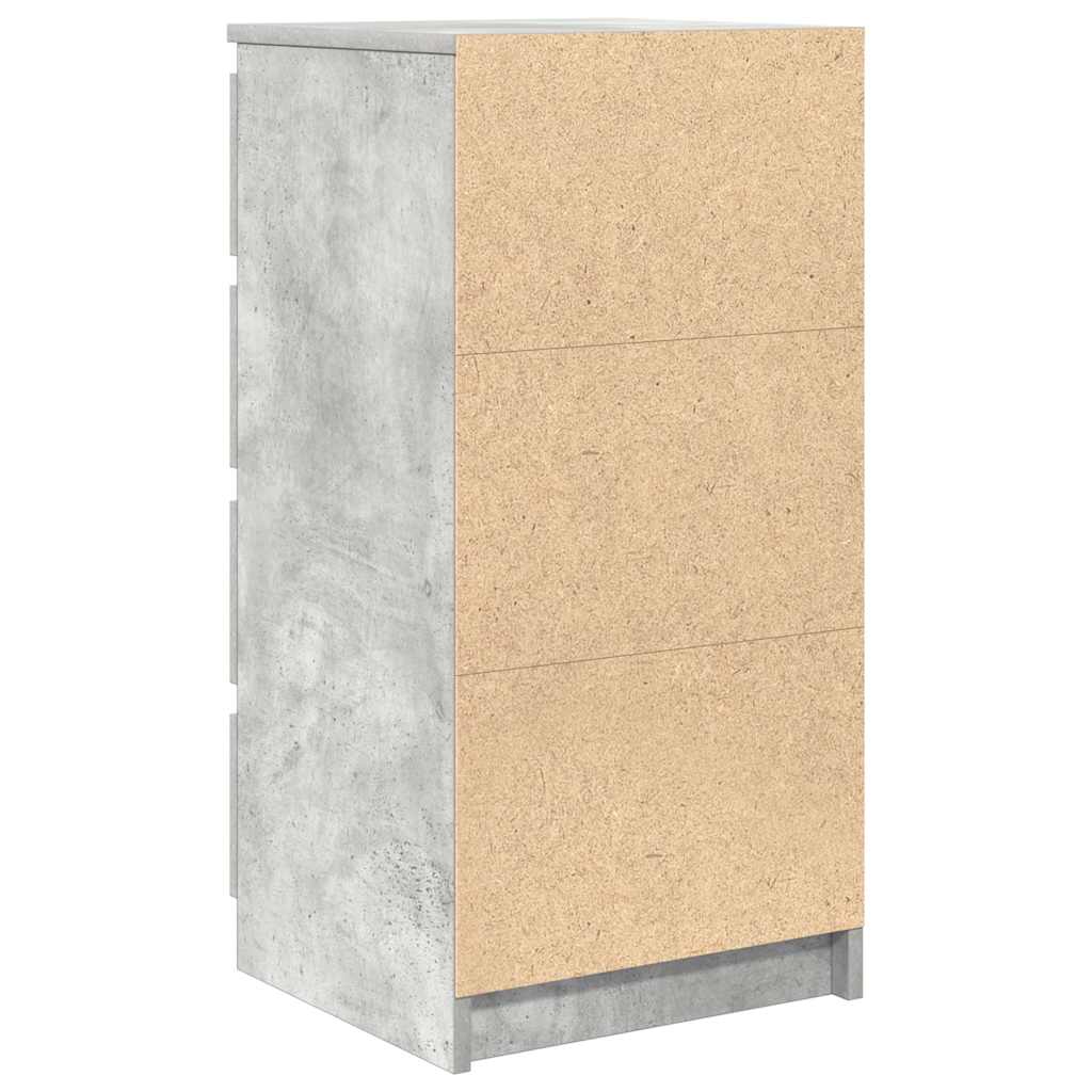 betonszürke szerelt fa tálalószekrény fiókos 37,5x35x99 cm