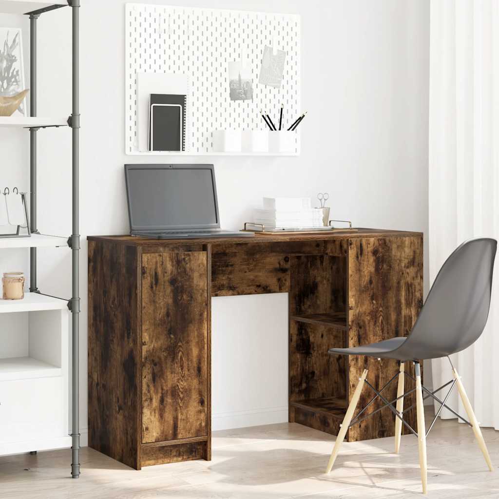 füstös tölgy színű szerelt fa íróasztal 120x42x76 cm