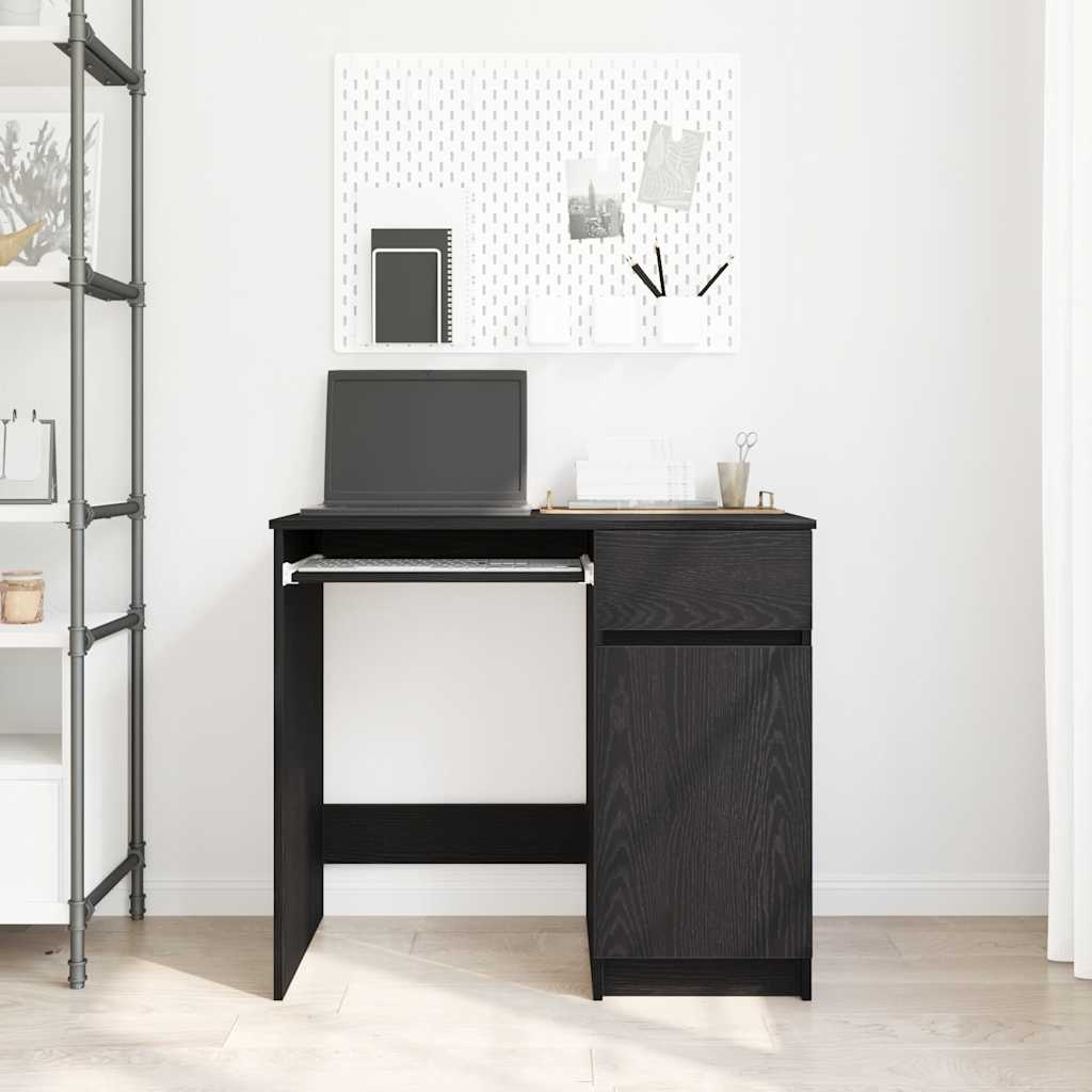 fekete tölgy forgácslap íróasztal 86x49x76 cm