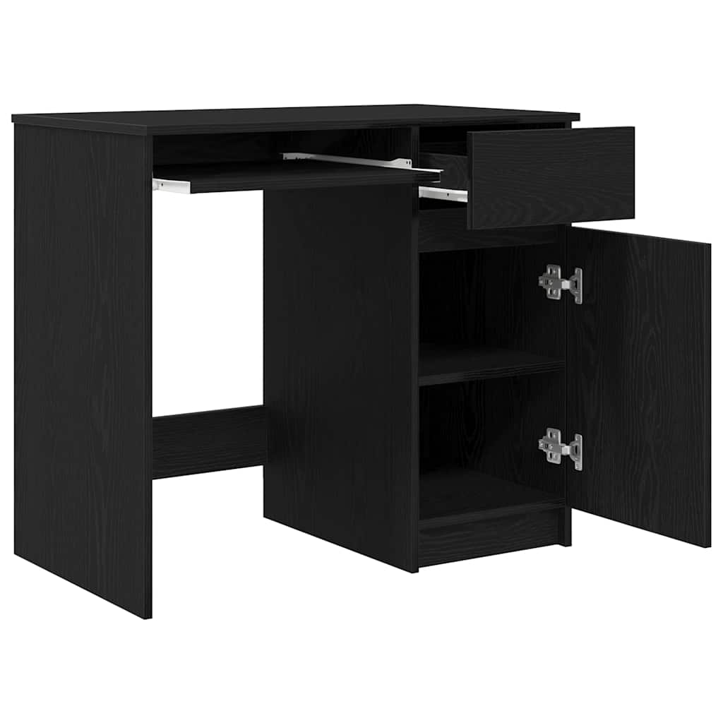 fekete tölgy forgácslap íróasztal 86x49x76 cm