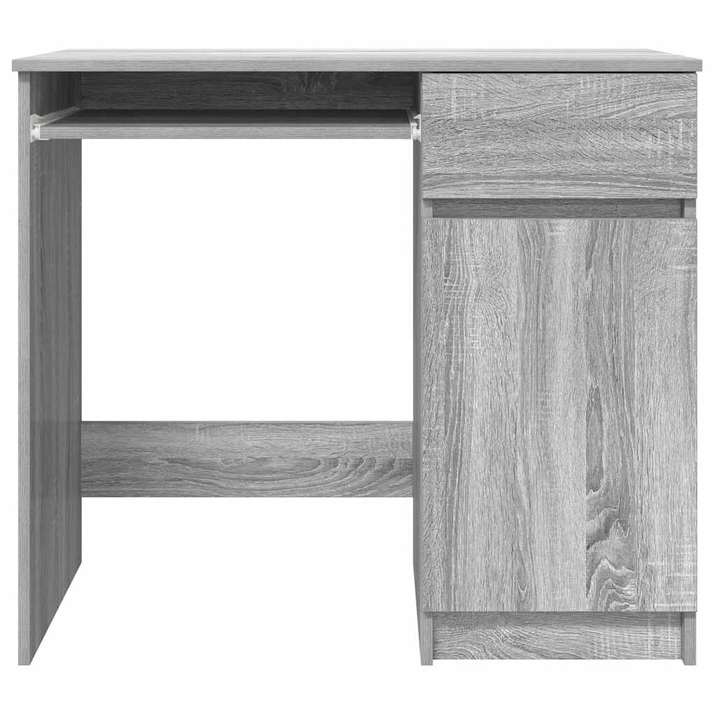 szürke sonoma színű szerelt fa íróasztal 86x49x76 cm