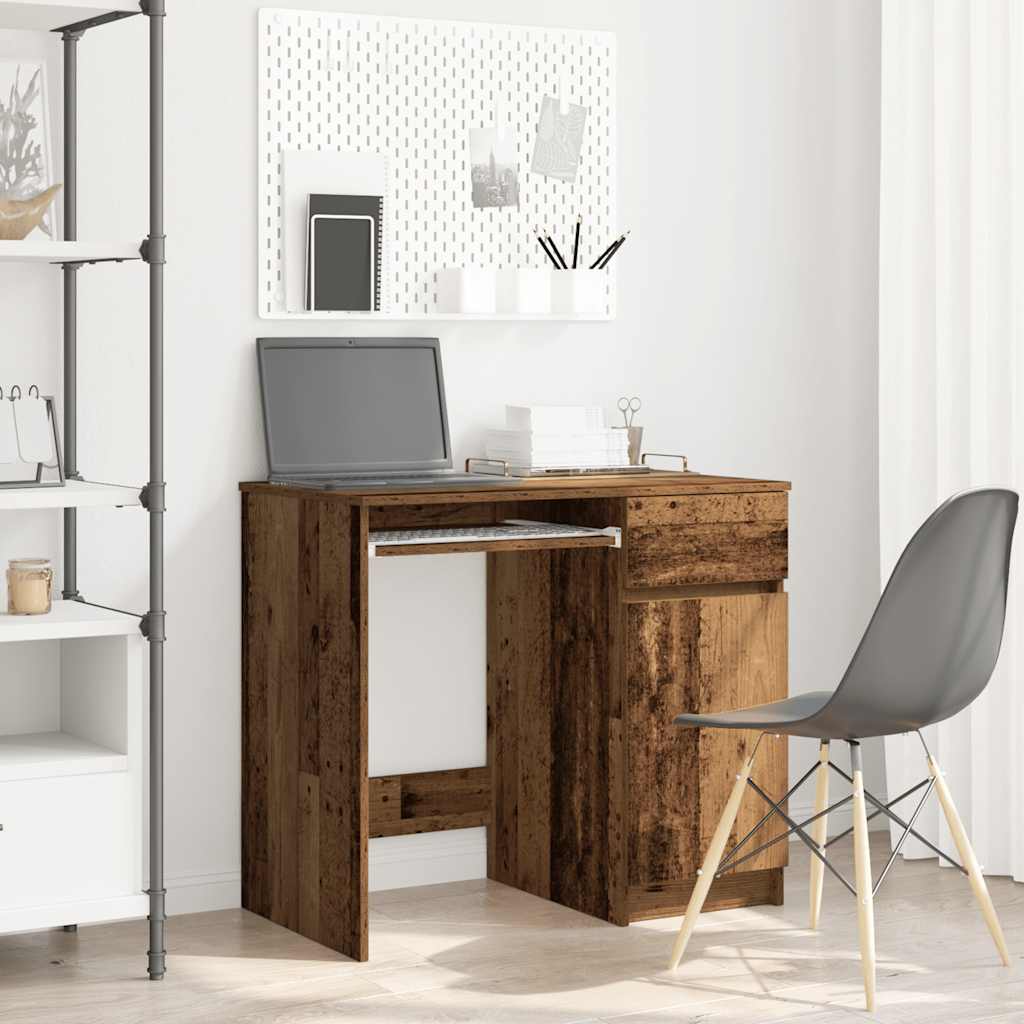 antik fa szerelt fa íróasztal 86x49x76 cm