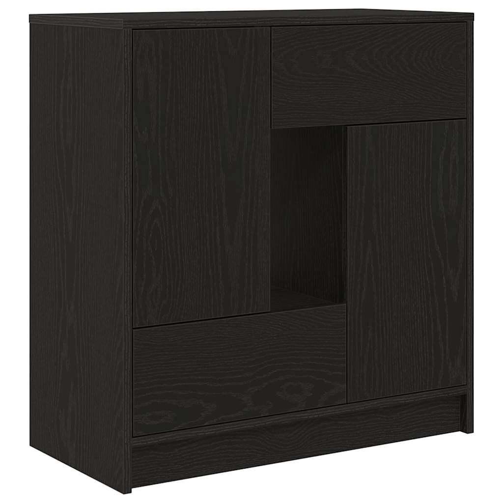 fekete tölgy komód fiókokkal és ajtókkal 70,5x34x74,5 cm