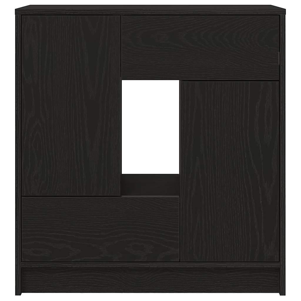 fekete tölgy komód fiókokkal és ajtókkal 70,5x34x74,5 cm