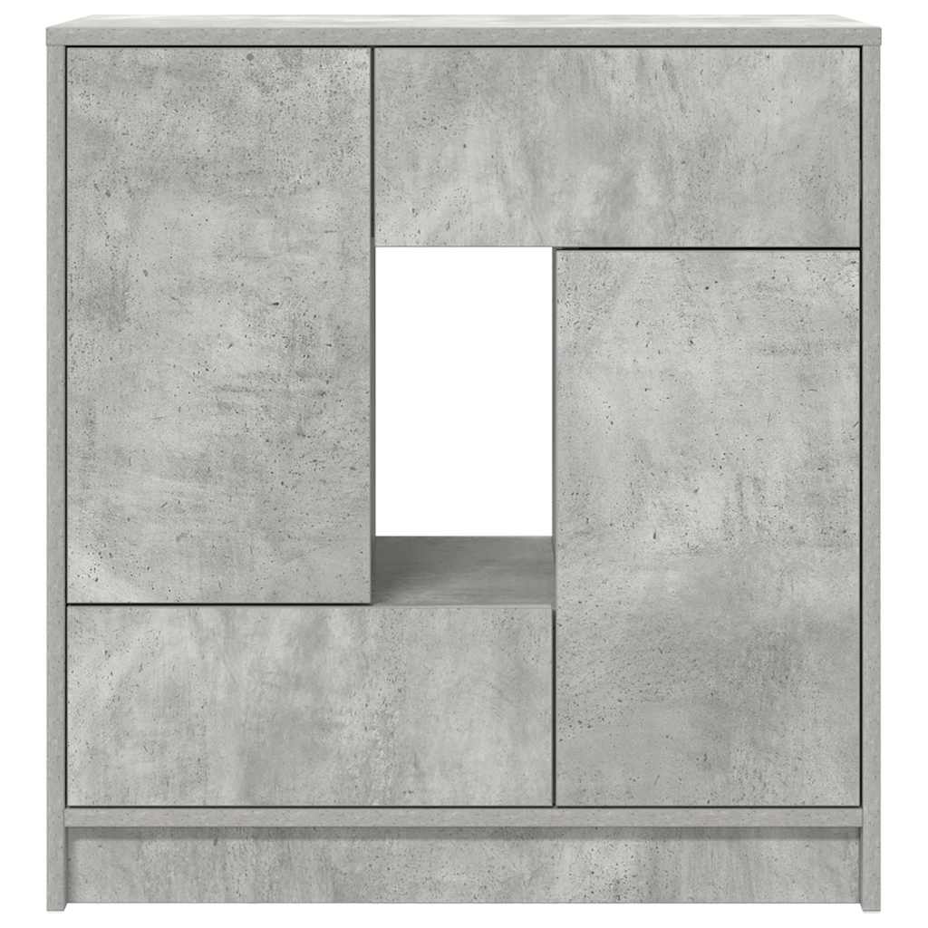 betonszürke komód fiókokkal és ajtókkal 70,5x34x74,5 cm